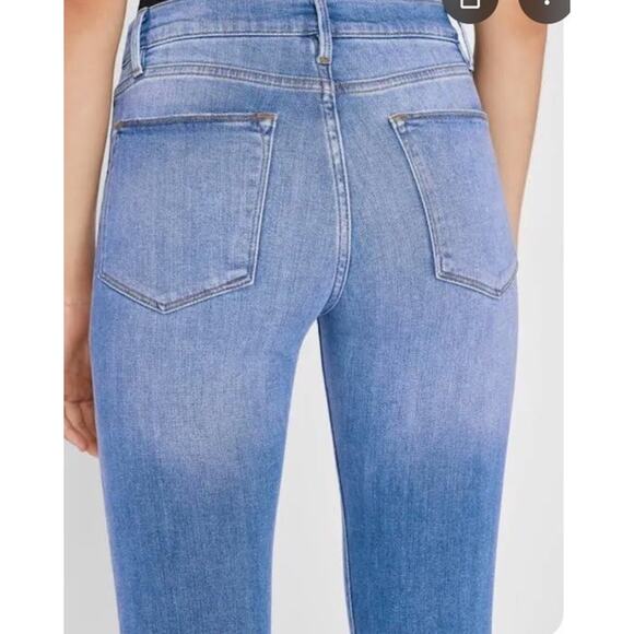 Frame Jeans Womens Size 29 Blue Denim Le High Straight Fit Distressed Ankle - Picture 2 of 10